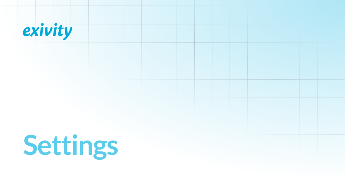 Settings | Exivity docs