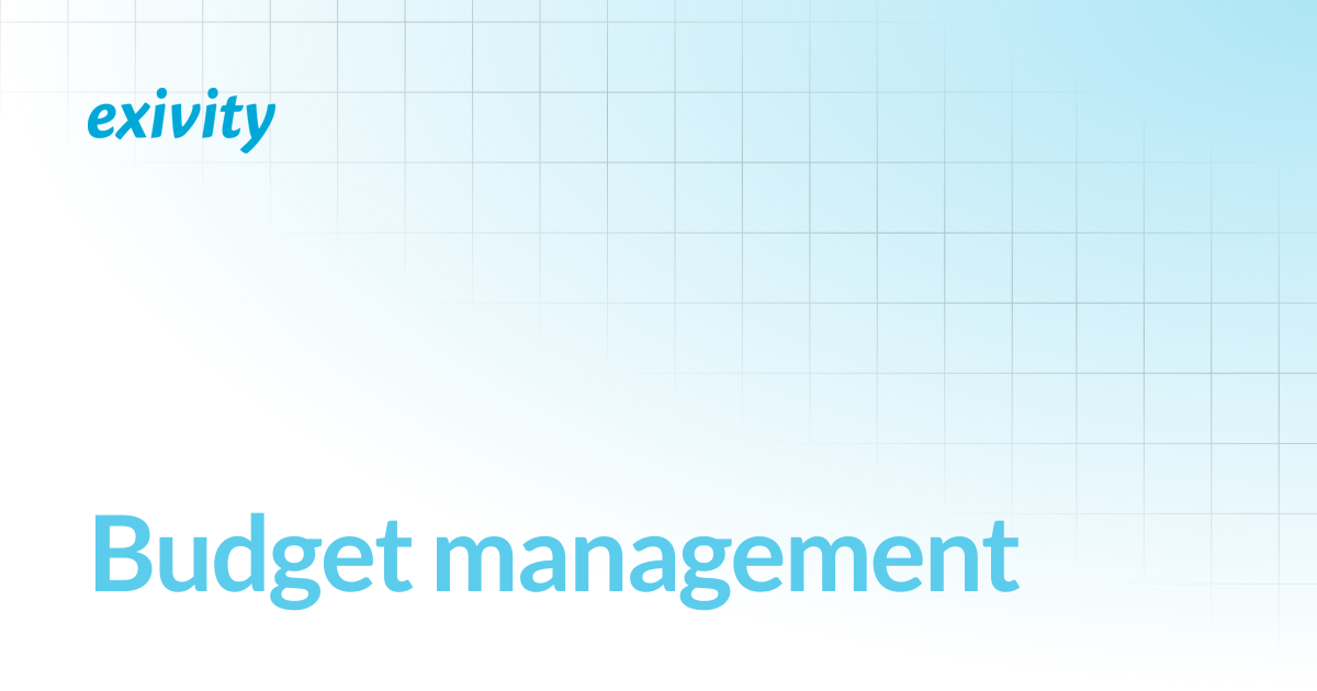 Budget management | Exivity docs