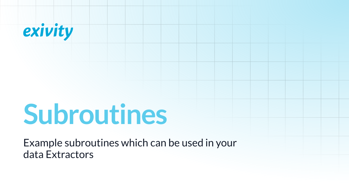 Subroutines | Exivity docs